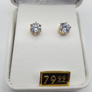 Cubic Zirconia gold plated earrings